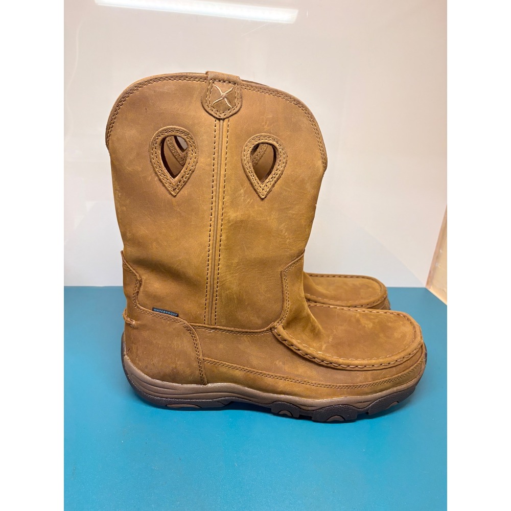Twisted X Mens 11W Light Brown Saddle Leather Composite Toe Work Boots